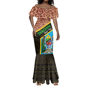 Tanzania Union Day 2024 Mermaid Dress Uhuru na Umoja Giraffe Pattern