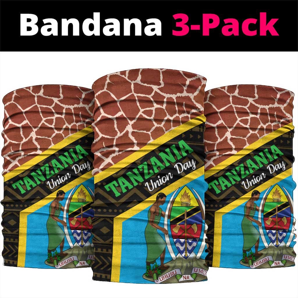 Tanzania Union Day 2024 Neck Gaiter Uhuru na Umoja Giraffe Pattern LT01
