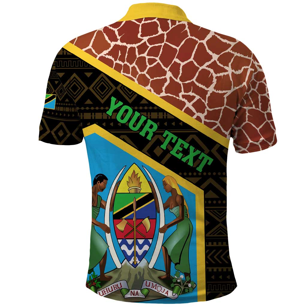Tanzania Union Day 2024 Polo Shirt Uhuru na Umoja Giraffe Pattern