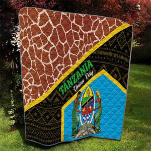 Tanzania Union Day 2024 Quilt Uhuru na Umoja Giraffe Pattern