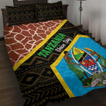 Tanzania Union Day 2024 Quilt Bed Set Uhuru na Umoja Giraffe Pattern