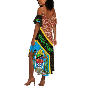 Tanzania Union Day 2024 Summer Maxi Dress Uhuru na Umoja Giraffe Pattern