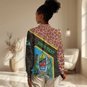 Tanzania Union Day 2024 Women Casual Shirt Uhuru na Umoja Giraffe Pattern