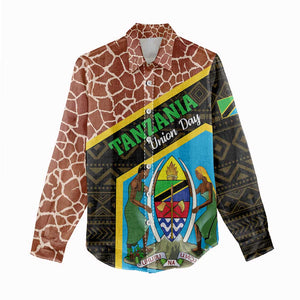 Tanzania Union Day 2024 Women Casual Shirt Uhuru na Umoja Giraffe Pattern