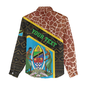 Tanzania Union Day 2024 Women Casual Shirt Uhuru na Umoja Giraffe Pattern