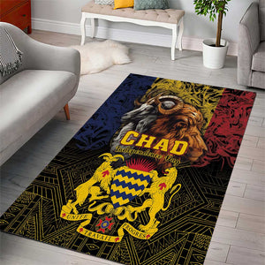 Chad Independence Day 1960 Area Rug Tchad Goat and Lion African Pattern