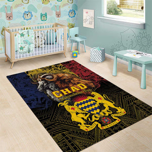 Chad Independence Day 1960 Area Rug Tchad Goat and Lion African Pattern