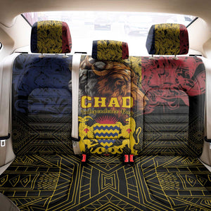 Chad Independence Day 1960 Back Car Seat Cover Tchad Goat and Lion African Pattern