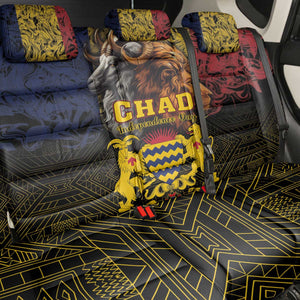 Chad Independence Day 1960 Back Car Seat Cover Tchad Goat and Lion African Pattern