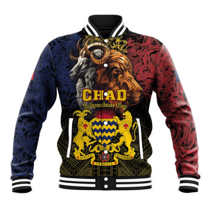 Chad Independence Day 1960 Baseball Jacket Tchad Goat and Lion African Pattern LT01