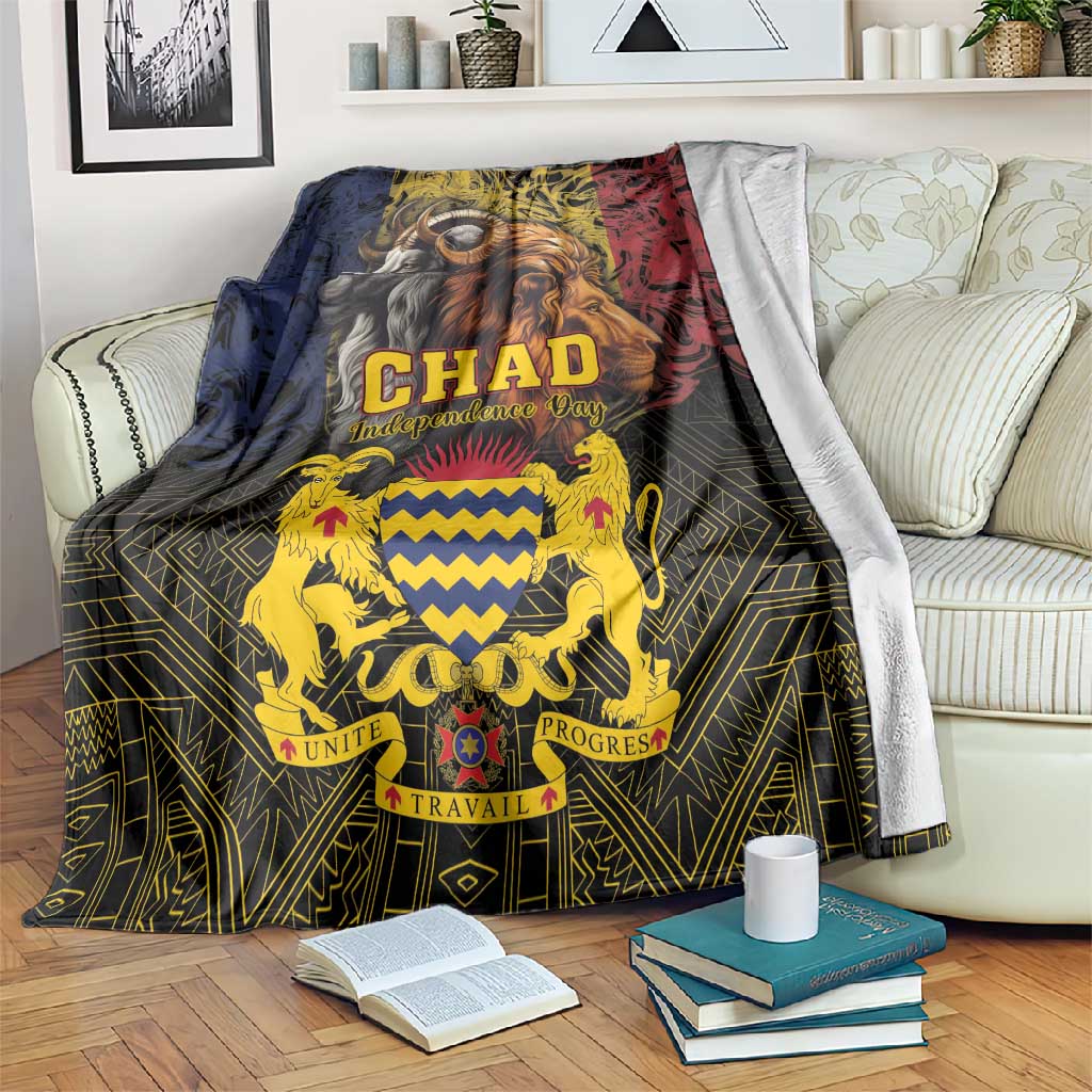 Chad Independence Day 1960 Blanket Tchad Goat and Lion African Pattern