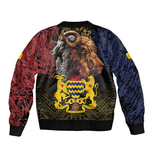 Chad Independence Day 1960 Bomber Jacket Tchad Goat and Lion African Pattern