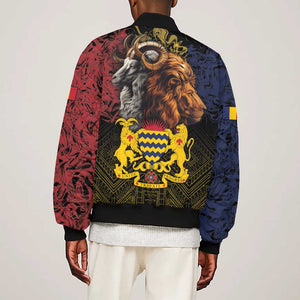 Chad Independence Day 1960 Bomber Jacket Tchad Goat and Lion African Pattern