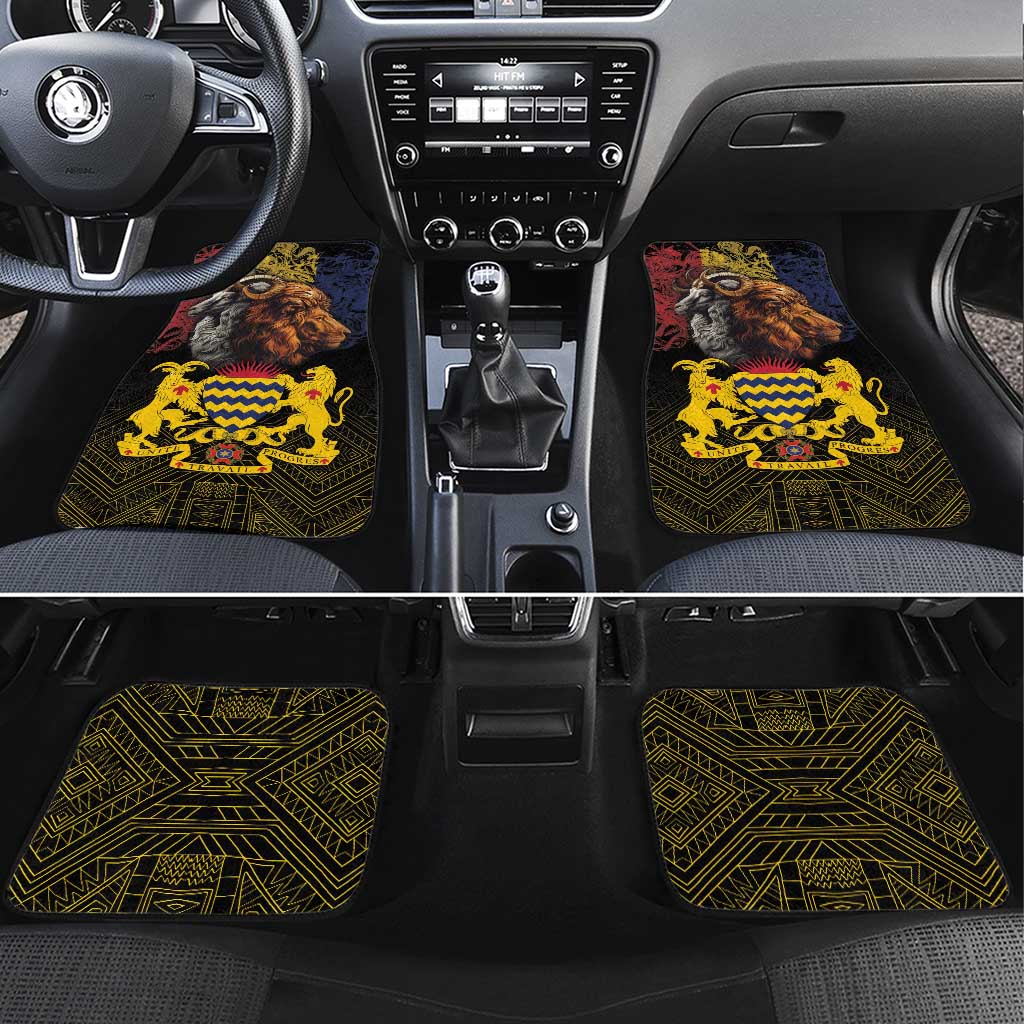 Chad Independence Day 1960 Car Mats Tchad Goat and Lion African Pattern