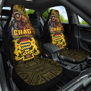 Chad Independence Day 1960 Car Seat Cover Tchad Goat and Lion African Pattern