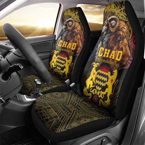 Chad Independence Day 1960 Car Seat Cover Tchad Goat and Lion African Pattern