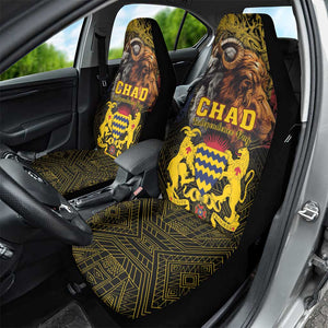 Chad Independence Day 1960 Car Seat Cover Tchad Goat and Lion African Pattern