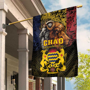 Chad Independence Day 1960 Garden Flag Tchad Goat and Lion African Pattern