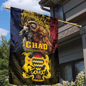 Chad Independence Day 1960 Garden Flag Tchad Goat and Lion African Pattern