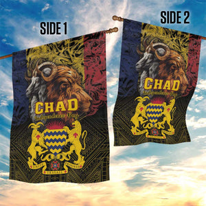 Chad Independence Day 1960 Garden Flag Tchad Goat and Lion African Pattern