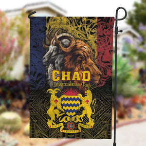 Chad Independence Day 1960 Garden Flag Tchad Goat and Lion African Pattern