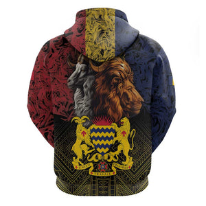 Chad Independence Day 1960 Hoodie Tchad Goat and Lion African Pattern