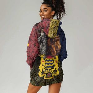 Chad Independence Day 1960 Hoodie Dress Tchad Goat and Lion African Pattern