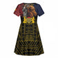 Chad Independence Day 1960 Kid Short Sleeve Dress Tchad Goat and Lion African Pattern