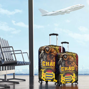 Chad Independence Day 1960 Luggage Cover Tchad Goat and Lion African Pattern