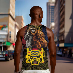 Chad Independence Day 1960 Men Tank Top Tchad Goat and Lion African Pattern