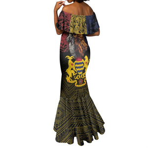 Chad Independence Day 1960 Mermaid Dress Tchad Goat and Lion African Pattern