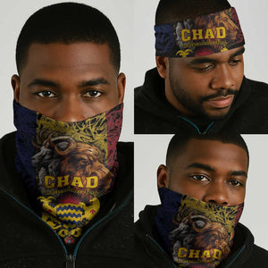 Chad Independence Day 1960 Neck Gaiter Tchad Goat and Lion African Pattern LT01