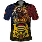 Chad Independence Day 1960 Polo Shirt Tchad Goat and Lion African Pattern