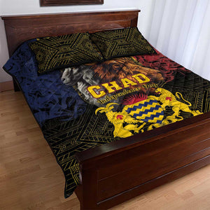 Chad Independence Day 1960 Quilt Bed Set Tchad Goat and Lion African Pattern