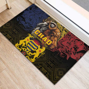 Chad Independence Day 1960 Rubber Doormat Tchad Goat and Lion African Pattern