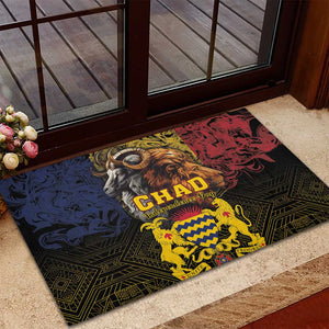 Chad Independence Day 1960 Rubber Doormat Tchad Goat and Lion African Pattern