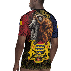 Chad Independence Day 1960 Rugby Jersey Tchad Goat and Lion African Pattern