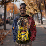 Chad Independence Day 1960 Sweatshirt Tchad Goat and Lion African Pattern