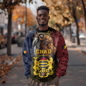 Chad Independence Day 1960 Sweatshirt Tchad Goat and Lion African Pattern