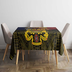 Chad Independence Day 1960 Tablecloth Tchad Goat and Lion African Pattern