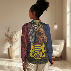 Chad Independence Day 1960 Women Casual Shirt Tchad Goat and Lion African Pattern