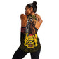 Chad Independence Day 1960 Women Racerback Tank Tchad Goat and Lion African Pattern