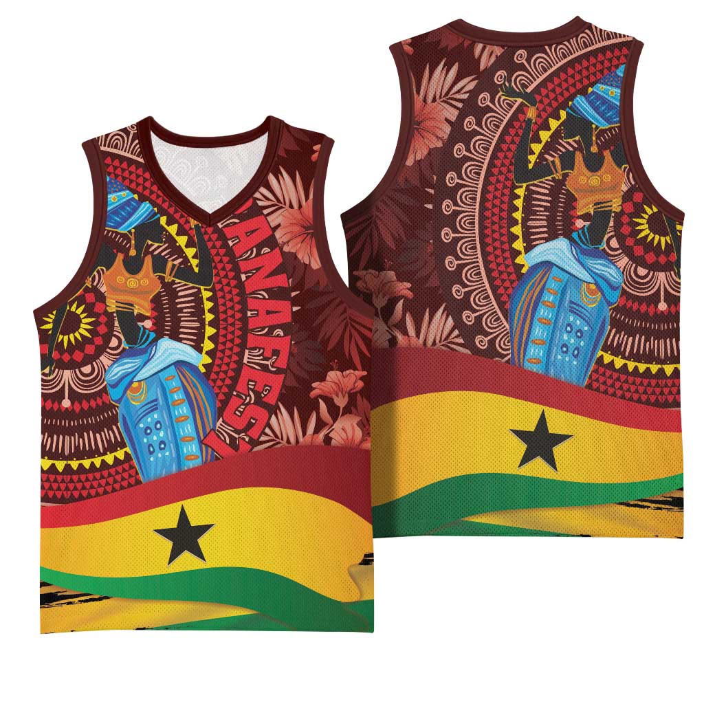 Panafest Basketball Jersey Ghana Tropical African Pattern LT01