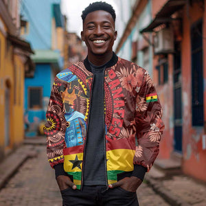 Panafest Bomber Jacket Ghana Tropical African Pattern