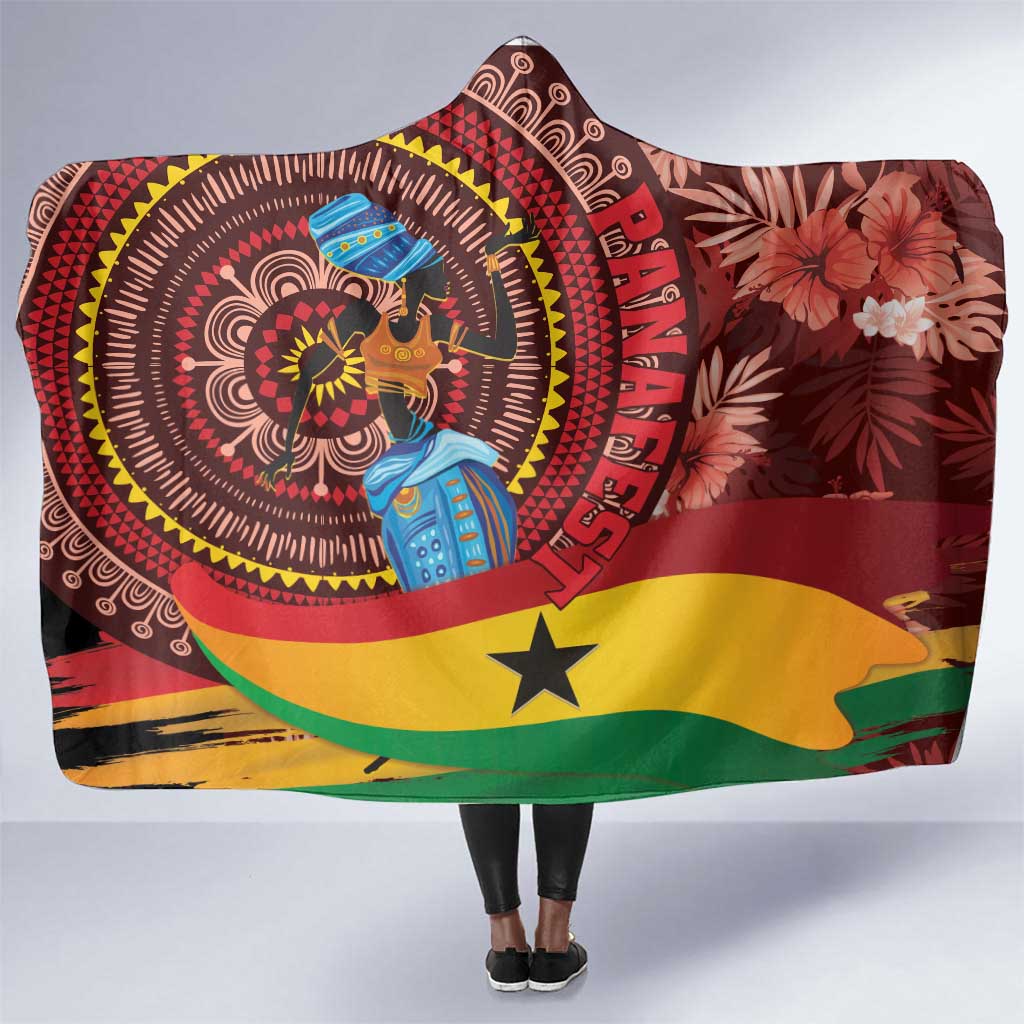 Panafest Hooded Blanket Ghana Tropical African Pattern