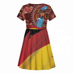 Panafest Kid Short Sleeve Dress Ghana Tropical African Pattern