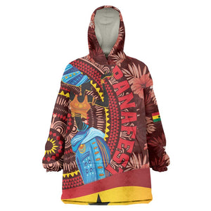 Panafest KId Wearable Blanket Hoodie Ghana Tropical African Pattern