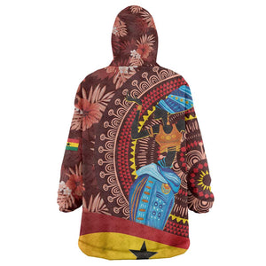 Panafest KId Wearable Blanket Hoodie Ghana Tropical African Pattern