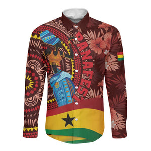 Panafest Long Sleeve Button Shirt Ghana Tropical African Pattern