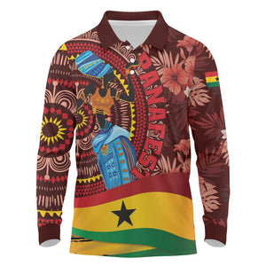 Panafest Long Sleeve Polo Shirt Ghana Tropical African Pattern